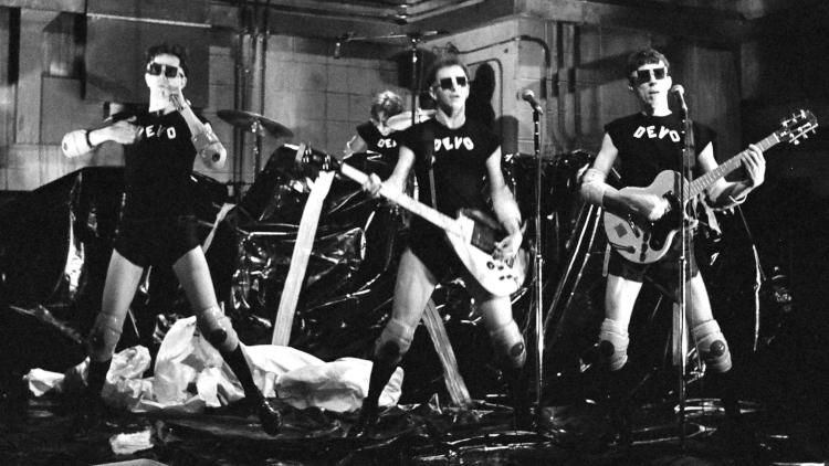 Devo's less iconic but still important black t-shirts and shorts